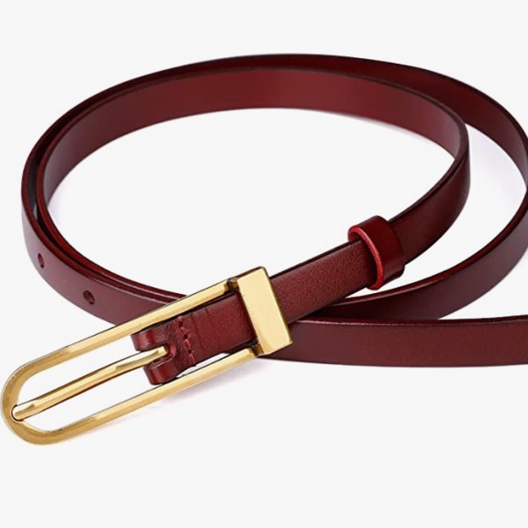 Womens 0.6” Thin Waist Belts, CATELLES 1.4cm Skinny Full Grain Leather Fashion D main image 7